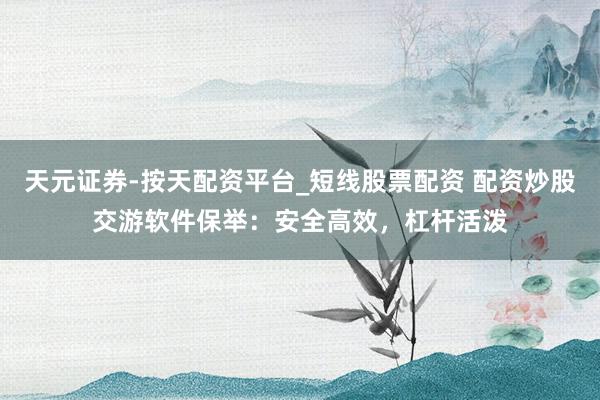 天元证券-按天配资平台_短线股票配资 配资炒股交游软件保举：安全高效，杠杆活泼